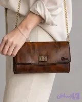 کیف دوشی زنانه چرم طبیعی تیدا مدل زنجیردار