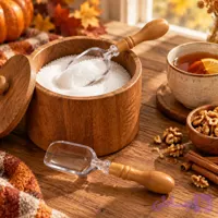 پیمانه سر تاس پک ۶ تایی ( اکرولیک با دسته چوبی )