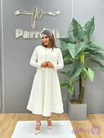 کت سارافون کلوش مجلسی و مروارید دوزی شده روی کت کد D505