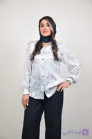 شومیز السا کد ۰۲۵ زنانه ساتن سیلک | مدل یقه سه سانت شیک