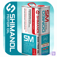 روغن موتور شیمانول مدل SM 20w50 4 Lit ظرف فلزی