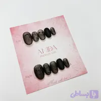 ست ناخن طرح رز مشکی مات