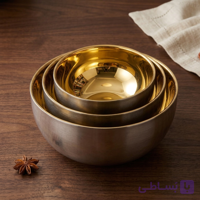 کاسه پذیرایی طلایی رنگ ثابت