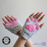 دستکش گربه ای -کد801- قلاب بافی ترند زمستانی