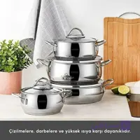 سرویس قابلمه استیل 8 پارچه کاراجا