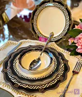 سرویس غذاخوری 6نفره 24 پارچه طرح ورساچه پینک اند مور pink&amp;more  ترکیه