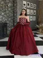 لباس پرنسسی دخترانه قرمز و مشکی کلاسیک