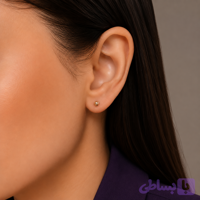 گوشواره ژوپینگ میخی توپی نقره‌ای