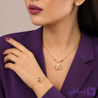 سرویس سه تیکه ysx طرح شبدر نگین دار(ون کلیف)