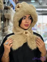 کلاه بزرگسال دورو شال‌دار خزدار