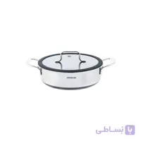 ماهی تابه دو دسته استیل هیبرید کف لیزری 24 سانت عرشیا مدل SS622-3699