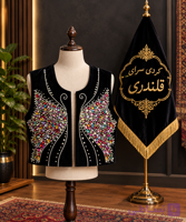 جلیقه.) وست جنس مخمل طرح پروانه ای