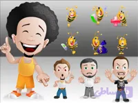 مجموعه وکتور کاراکتر آدمک لایه باز و قابل ویرایش ۲