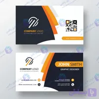 کارت ویزیت لایه باز شرکتی با تم نارنجی و طراحی شیک