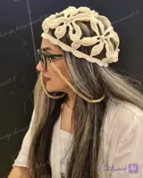 کلاه طرح گل بافته شده کتان ترک