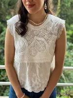 تاپ زنانه سفید فری سایز
