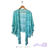 کیمونو زنانه طرح‌دار گل‌دار کاتو (Cato) – رنگ سبزآبی