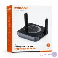 مودم روتر پرتابل 4G/LTE پورودو Porodo مدل PD-4GCPMF-BKGY باتری 4000mAh قابل حمل