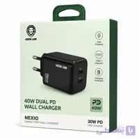 شارژر دیواری دو پورت گرین لاین۴۰ وات PD مدل GL-W23B –  مشکی