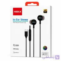 هندزفری سیمی تایپ سی هیسکا HK-717 – نورپردازی RGB – مشکی