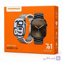 ساعت هوشمند کیکویر مدل KW32 MAX با بند استیل به همراه بند اضافه