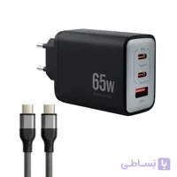 شارژر دیواری 65 وات وونک مدل PD-65W به همراه کابل دو متری USB-C