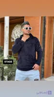 هودی تدی بره ای جنس مخمل براق رنگ مشکی