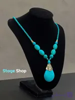 ست گردنبند و دستبند زنانه فیروزه ای رومانتویی