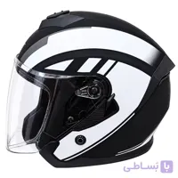 کلاه کاسکت بدون فک دی ای وان مدل 405 MATT BLACK GERAPHIC WHITE
