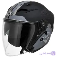 کلاه کاسکت بدون فک راپیدو مدل 878 MATTE BLACK GRAY ARMY