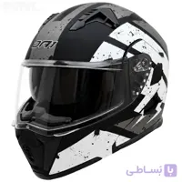 کلاه کاسکت فک متحرک دی ای وان مدل 106MATT BLACK GRAPHIC WHITE