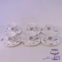 ست قهوه خوری گلدار نعلبکی ساده