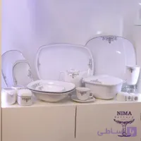 سرویس چینی زرین کواترو ۹۸ پارچه مدل مونت کارلو پلاتینی ۱۲ نفره