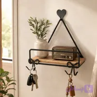 شلف دیواری با جاکلیدی پاپیون مثلثی مدل ND-WS-HEART-01