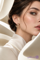 گوشواره حلقه‌ای زنانه ترند I am مدل C شکل طلایی براق
