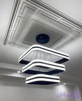 لوستر لاکچری مدرن SMD طرح سه مربع سایز بزرگ دو لاین