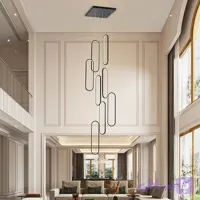 لوستر مدرن SMD چندطبقه ویلایی طرح بیضی آبشاری