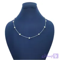گردنبند مرواریدی زنجیری نقره