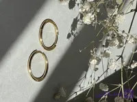 گوشواره ی زنانه حلقه ای  طلایی رنگ ثابت ضد حساسیت