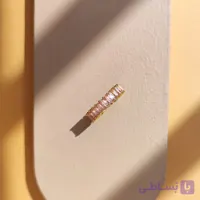 انگشتر زنانه نگین دار صورتی  رنگ ثابت تنیسی