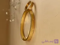 ست بنگل و انگشتر زنانه استیل رنگ ثابت ضدحساسیت مدل کارتیه لاو