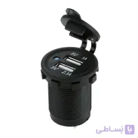 شارژر فندکی USB روپنلی خودرو 2 خروجی 5V چراغ دار | عمده فروشی الکترونیک سان سون