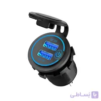 شارژر فندکی ماشین دوبل با 2 خروجی و قاب دار | عمده فروشی الکترونیک سان سون