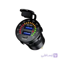 شارژر فندکی ماشین 2 خروجی فست با نمایشگر ولتاژ | عمده فروشی الکترونیک سان سون