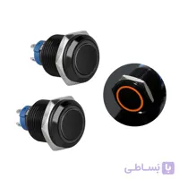 کلید فشاری فلزی قرمز LED قطر 12V/24V - 16mm | عمده فروشی الکترونیک سان سون