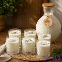ست دوغ خوری طرح خورشید و ۶ عدد لیوان اسلو
