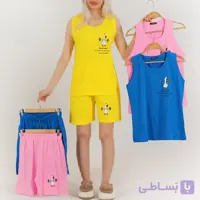 ست تاپ و شلوارک نخ پنبه طرح اردک