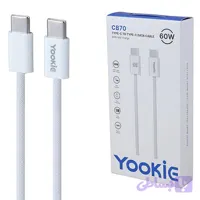 کابل دو سر تایپ سی فست شارژ 60 وات یوکی CB70 طول 1 متر
