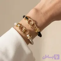 بنگل چرمی مدل فشن با حلقه رنگ ثابت