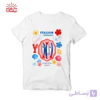تیشرت نخ پنبه سفید ترند ITALIAN